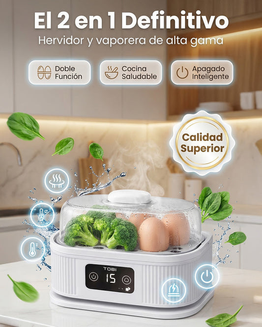 Vaporera Inteligente Tobi Huevos y Vegetales
